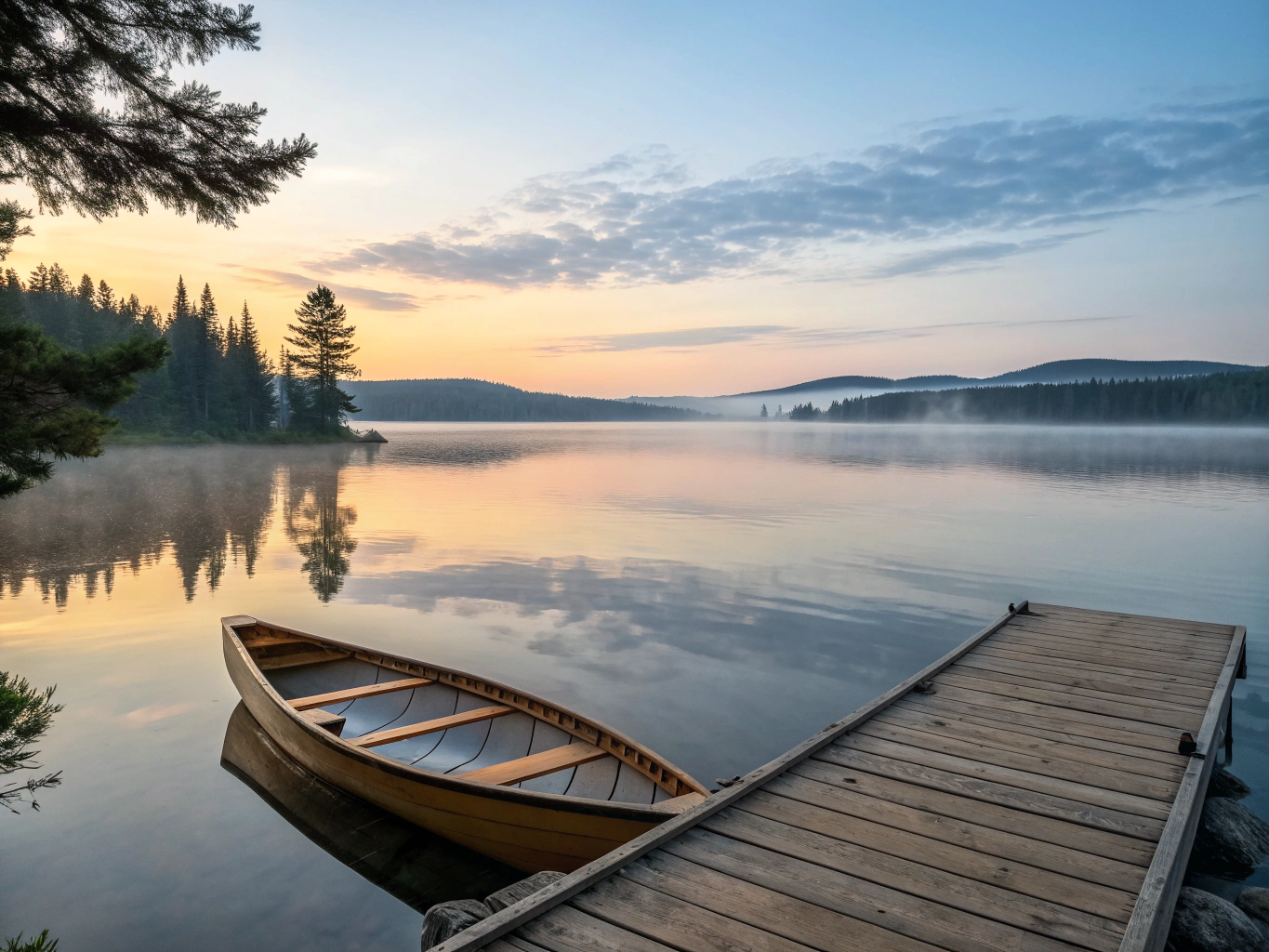 Northern lake and shoreline